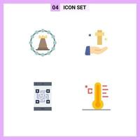 Flat Icon Pack of 4 Universal Symbols of castle easter rook celebration payment Editable Vector Design Elements