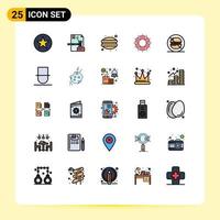 Modern Set of 25 Filled line Flat Colors and symbols such as save lifebuoy dmca help dumplings Editable Vector Design Elements