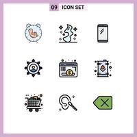 Universal Icon Symbols Group of 9 Modern Filledline Flat Colors of manager connection witch business android Editable Vector Design Elements