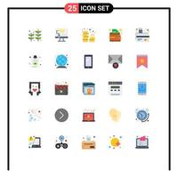 Pack of 25 creative Flat Colors of card security atm card cash wallet cash Editable Vector Design Elements