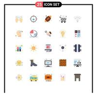 Group of 25 Flat Colors Signs and Symbols for connection iot ball internet of things cart Editable Vector Design Elements