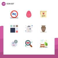 Universal Icon Symbols Group of 9 Modern Flat Colors of clipboard image egg frame heart Editable Vector Design Elements