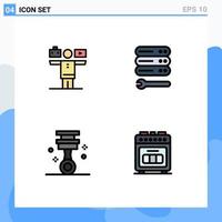 4 Creative Icons Modern Signs and Symbols of balance garage work wrench tools Editable Vector Design Elements