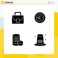 User Interface Solid Glyph Pack of modern Signs and Symbols of bag hosting global finance service Editable Vector Design Elements