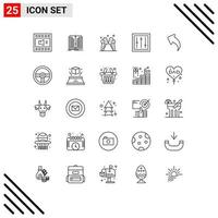 Set of 25 Modern UI Icons Symbols Signs for products electronics book dj american Editable Vector Design Elements