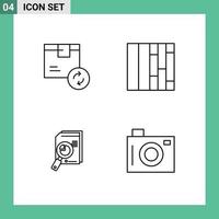 4 iconos creativos signos y símbolos modernos de cuadro de servicios analíticos elementos de diseño vectorial editables vector