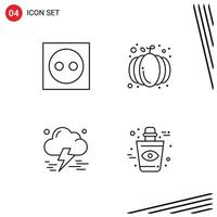 4 Creative Icons Modern Signs and Symbols of apartment cloud light halloween storm Editable Vector Design Elements