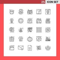 conjunto de 25 iconos de interfaz de usuario modernos signos de símbolos para navegador tiempo de ducha tiempo de plomería elementos de diseño vectorial editables vector