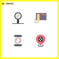 Pack of 4 creative Flat Icons of biology analysis cellphone microbiology cell devices Editable Vector Design Elements