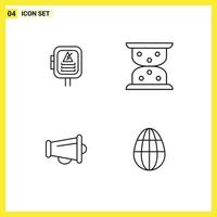 4 Creative Icons Modern Signs and Symbols of voltage marketing transformer waiting egg Editable Vector Design Elements