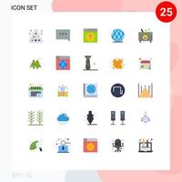 Set of 25 Modern UI Icons Symbols Signs for death world upload globe application Editable Vector Design Elements