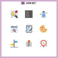 Group of 9 Modern Flat Colors Set for design online job document search find Editable Vector Design Elements