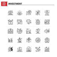 25 Investment icon set vector background