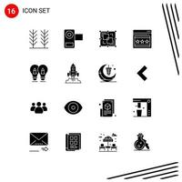 16 Creative Icons Modern Signs and Symbols of solution bulb divide webpage seo Editable Vector Design Elements