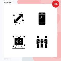 Pictogram Set of 4 Simple Solid Glyphs of arrow football up down mobile rugby Editable Vector Design Elements