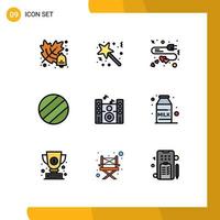 9 iconos creativos signos y símbolos modernos de extensión de altavoz de café bola de sonido elementos de diseño vectorial editables vector