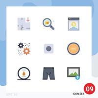 9 Flat Color concept for Websites Mobile and Apps maximize app testing gear development Editable Vector Design Elements