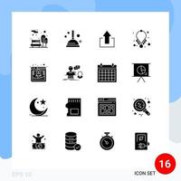 User Interface Pack of 16 Basic Solid Glyphs of fast access arrows necklace fashion Editable Vector Design Elements