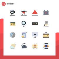 Modern Set of 16 Flat Colors Pictograph of object controller meat setting power Editable Pack of Creative Vector Design Elements