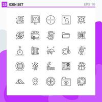 Pack of 25 Modern Lines Signs and Symbols for Web Print Media such as filters picture service add symbols Editable Vector Design Elements