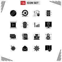 Stock Vector Icon Pack of 16 Line Signs and Symbols for cinema real estate hardware property auction Editable Vector Design Elements