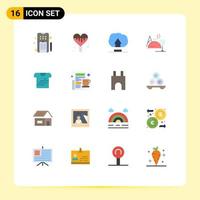 Set of 16 Commercial Flat Colors pack for uniform tshirt upload shirt food Editable Pack of Creative Vector Design Elements