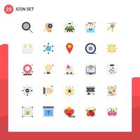 Pictogram Set of 25 Simple Flat Colors of keys key easel hotel man Editable Vector Design Elements