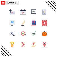 Stock Vector Icon Pack of 16 Line Signs and Symbols for commerce program aspect ratio language edit Editable Pack of Creative Vector Design Elements