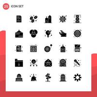 25 Creative Icons Modern Signs and Symbols of public configuration coffee monastery church Editable Vector Design Elements