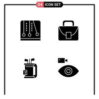 Universal Icon Symbols Group of 4 Modern Solid Glyphs of development club video game logistic golf Editable Vector Design Elements