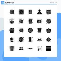 Universal Icon Symbols Group of 25 Modern Solid Glyphs of essentials friend development favorite spring Editable Vector Design Elements