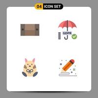 Group of 4 Modern Flat Icons Set for cabinet easter home appliances tick happy Editable Vector Design Elements