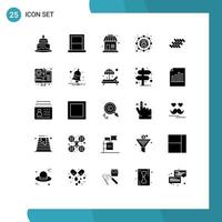 Pack of 25 Modern Solid Glyphs Signs and Symbols for Web Print Media such as repair message household marketing affiliate Editable Vector Design Elements