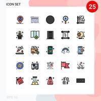 Set of 25 Modern UI Icons Symbols Signs for test job studio user employee Editable Vector Design Elements