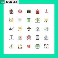 Group of 25 Flat Colors Signs and Symbols for analysis press shopping clone water Editable Vector Design Elements