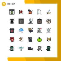 25 iconos creativos signos y símbolos modernos de energía purificada archivo de página de té elementos de diseño vectorial editables vector