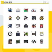 Set of 25 Modern UI Icons Symbols Signs for dashboard car team bike message Editable Vector Design Elements