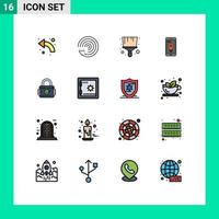 paquete de iconos de vector de stock de 16 signos y símbolos de línea para candado smartphone scince navegación de puntero elementos de diseño de vector creativo editable