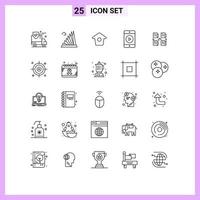 25 Thematic Vector Lines and Editable Symbols of folder exchange martyrs play mobile Editable Vector Design Elements