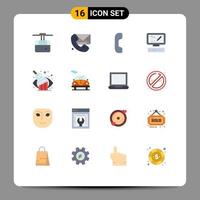 16 Creative Icons Modern Signs and Symbols of research business evaluation messaging markiting computer Editable Pack of Creative Vector Design Elements