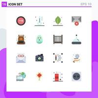 16 Creative Icons Modern Signs and Symbols of education message food mail nature Editable Pack of Creative Vector Design Elements