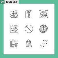 9 Thematic Vector Outlines and Editable Symbols of no cancel network programming develop Editable Vector Design Elements