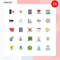 conjunto de 25 iconos modernos de la interfaz de usuario signos de símbolos para la compra de drogas en la tienda canadá ama los elementos de diseño vectorial editables vector