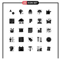 Set of 25 Modern UI Icons Symbols Signs for communication like lift done plant Editable Vector Design Elements