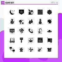 Pictogram Set of 25 Simple Solid Glyphs of biscuits sidebar house right interface Editable Vector Design Elements