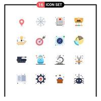 16 Universal Flat Colors Set for Web and Mobile Applications business internet document connection business Editable Pack of Creative Vector Design Elements