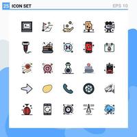 25 Creative Icons Modern Signs and Symbols of art video dollar food cream Editable Vector Design Elements