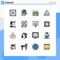 16 Creative Icons Modern Signs and Symbols of meeting structure autobus build transport Editable Creative Vector Design Elements