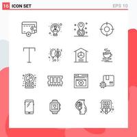 16 Thematic Vector Outlines and Editable Symbols of family ui geolocation location basic Editable Vector Design Elements