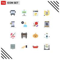 Modern Set of 16 Flat Colors Pictograph of mail dialog web setting bulk irish Editable Pack of Creative Vector Design Elements